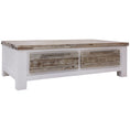 Load image into Gallery viewer, Plumeria Coffee Table 130cm 2 Drawer Solid Acacia Timber Wood - White Brush