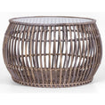 Load image into Gallery viewer, Sage 70cm Glass Topped Rattan Round Coffee Table - Natural