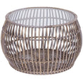 Load image into Gallery viewer, Sage 70cm Glass Topped Rattan Round Coffee Table - Natural