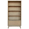 Load image into Gallery viewer, Lola Bookshelf Bookcase 4 Tier Drawers Solid Acacia Timber Wood - Brown