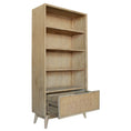 Load image into Gallery viewer, Lola Bookshelf Bookcase 4 Tier Drawers Solid Acacia Timber Wood - Brown
