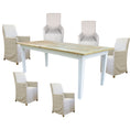 Load image into Gallery viewer, Lavasa 7pc Dining Set 170cm Mango Wood Table 6 French Provincial Carver Chair