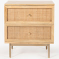 Load image into Gallery viewer, Martina Bedside Table 2 Drawer Storage Cabinet Solid Mango Wood Rattan