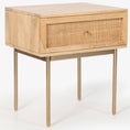 Load image into Gallery viewer, Bondi Bedside Table 1 Drawer Storage Cabinet Solid Mango Wood Rattan