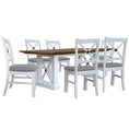 Load image into Gallery viewer, Beechworth 7pc Dining Set 200cm Table 6 Chair Pine Wood Hampton Furniture - Grey