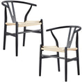 Load image into Gallery viewer, 2X Hans Wenger Wishbone Dining Chair Replica Black