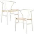 Load image into Gallery viewer, 2X Hans Wenger Wishbone Dining Chair Replica Light White