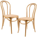 Load image into Gallery viewer, Azalea Arched Back Dining Chair Set of 2 Solid Elm Timber Wood Rattan Seat - Oak