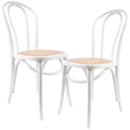 Load image into Gallery viewer, Azalea Arched Back Dining Chair 2 Set Solid Elm Timber Wood Rattan Seat - White