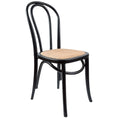 Load image into Gallery viewer, Azalea Arched Back Dining Chair 2 Set Solid Elm Timber Wood Rattan Seat - Black