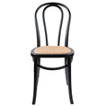 Load image into Gallery viewer, Azalea Arched Back Dining Chair 2 Set Solid Elm Timber Wood Rattan Seat - Black
