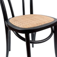 Load image into Gallery viewer, Azalea Arched Back Dining Chair 2 Set Solid Elm Timber Wood Rattan Seat - Black