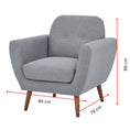 Load image into Gallery viewer, Lilliana 1 Seater Sofa Arm Chair Fabric Uplholstered Lounge Couch - Light Grey