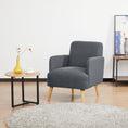 Load image into Gallery viewer, Brianna 1 Seater Sofa Arm Chair Fabric Uplholstered Lounge Couch - Dark Grey