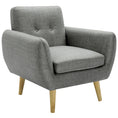Load image into Gallery viewer, Scandinavian Seater Fabric Upholstered Sofa Armchair Lounge Dane Couch - Mid Grey