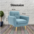 Load image into Gallery viewer, Scandinavian Armchair Upholstered Lounge Accent Chair Couch Sofa Seater Blue