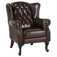 Load image into Gallery viewer, Max Chesterfield Winged Armchair Single Seater Sofa Genuine Leather Antique Brown