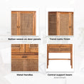 Load image into Gallery viewer, Jasmine Tall Storage Cabinet 90cm 2 Door 1 Drawer Mindi Wood Rattan - Brown