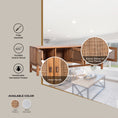 Load image into Gallery viewer, Jasmine ETU Entertainment TV Unit 160cm 4 Door Mindi Wood Rattan - Brown