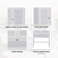 Load image into Gallery viewer, Lilly Tall Storage Cabinet 90cm 2 Door 1 Drawer Mindi Wood Rattan - White