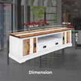 Load image into Gallery viewer, Orville ETU Entertainment TV Unit 214cm 2 Door Solid Acacia Timber - Multi Color