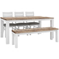 Load image into Gallery viewer, Orville 5pc Dining Set 1.8m Table 3 Chair 1.5m Bench Solid Timber - Multi Color