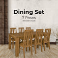 Load image into Gallery viewer, Birdsville 7pc Dining Set 190cm Table 6 Chair Solid Mt Ash Wood Timber - Brown