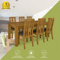 Load image into Gallery viewer, Birdsville 7pc Dining Set 190cm Table 6 PU Seat Chair Solid Mt Ash Wood - Brown