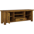 Load image into Gallery viewer, Teasel ETU Entertainment TV Unit 180cm 2 Door Solid Pine Wood - Rustic Oak