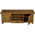 Load image into Gallery viewer, Teasel ETU Entertainment TV Unit 180cm 2 Door Solid Pine Wood - Rustic Oak