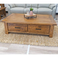 Load image into Gallery viewer, Teasel Coffee Table 140cm Solid Pine Timber Wood - Rustic Oak
