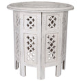 Load image into Gallery viewer, Scilla Rubber Wood Timber Round 45cm Side Table - White