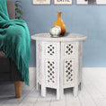 Load image into Gallery viewer, Scilla Rubber Wood Timber Round 45cm Side Table - White