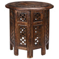 Load image into Gallery viewer, Scilla Rubber Wood Timber Round 45cm Side Table - Burnt Natural