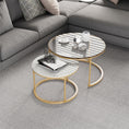 Load image into Gallery viewer, Interior Ave - Elle Vogue - Marble & Gold Nested Coffee Table