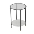 Load image into Gallery viewer, Interior Ave - Cosmopolitan Two Tier Mix Side Table - Marble & Glass