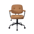 Load image into Gallery viewer, Louise Black Frame Faux Leather Home Office Chair in Brown