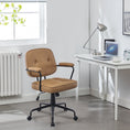 Load image into Gallery viewer, Louise Black Frame Faux Leather Home Office Chair in Brown