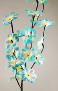 Load image into Gallery viewer, 1 Set of 50cm H 20 LED Blue Frangipani Tree Branch Stem Fairy Light Wedding Event Party Function Table Vase Centrepiece Tropical Decoration
