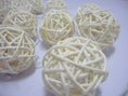 Load image into Gallery viewer, 1 Set of 20 LED Cream White 5cm Rattan Cane Ball Battery Powered String Lights Christmas Gift Home Wedding Party Bedroom Decoration Table Centrepiece