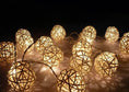 Load image into Gallery viewer, 1 Set of 20 LED Cream White 5cm Rattan Cane Ball Battery Powered String Lights Christmas Gift Home Wedding Party Bedroom Decoration Table Centrepiece