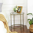 Load image into Gallery viewer, VASAGLE Round Side Table with Tempered Glass Top