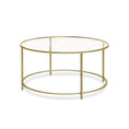 Load image into Gallery viewer, Vero Round Glass Top Coffee Table with Metal Frame