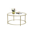 Load image into Gallery viewer, Vero Round Glass Top Coffee Table with Metal Frame