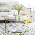 Load image into Gallery viewer, VASAGLE Round Glass Top Coffee Table with Metal Frame