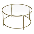 Load image into Gallery viewer, Vero Round Glass Top Coffee Table with Metal Frame