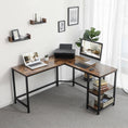 Load image into Gallery viewer, VASAGLE L-Shaped Desk with Shelves