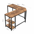 Load image into Gallery viewer, VASAGLE L-Shaped Desk with Shelves