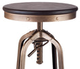 Load image into Gallery viewer, Industrial Wooden Height Adjustable Swivel Bar Stool - French Brass