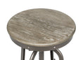 Load image into Gallery viewer, Industrial Height Adjustable Swivel Bar Stool with Oak Wood Top - Grey Finish